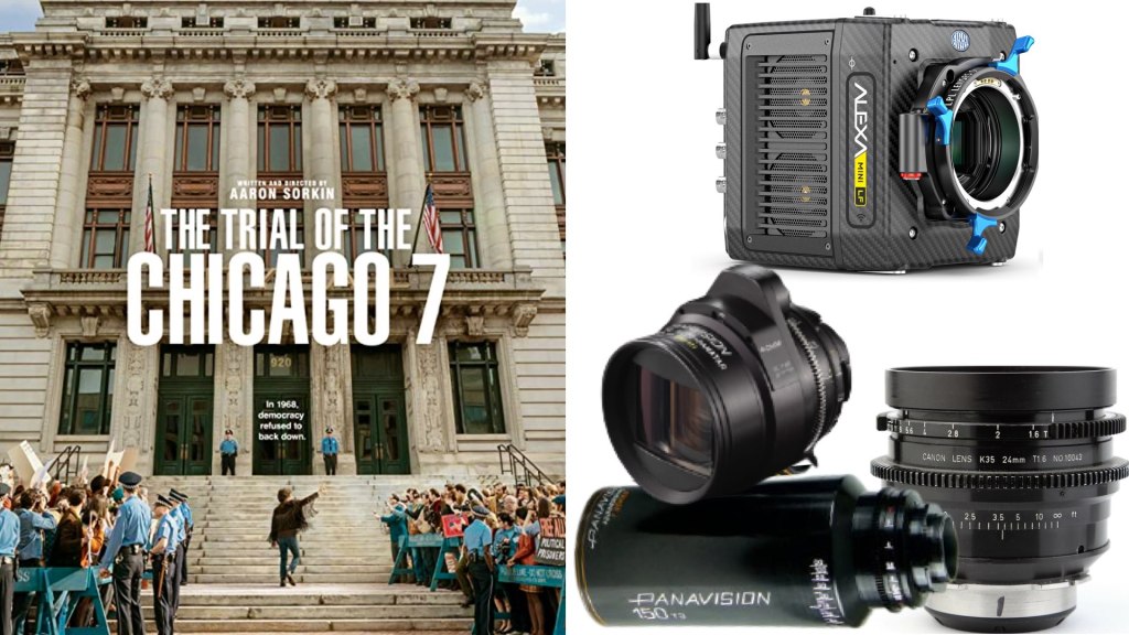 « Le procès des 7 de Chicago » (Netflix) : DP : Phedon Papamichael, ASC, GSC.  Caméras : ARRI ALEXA Mini LF.  Objectifs : Panavision Anamorphic C et T-Series, Canon K 35