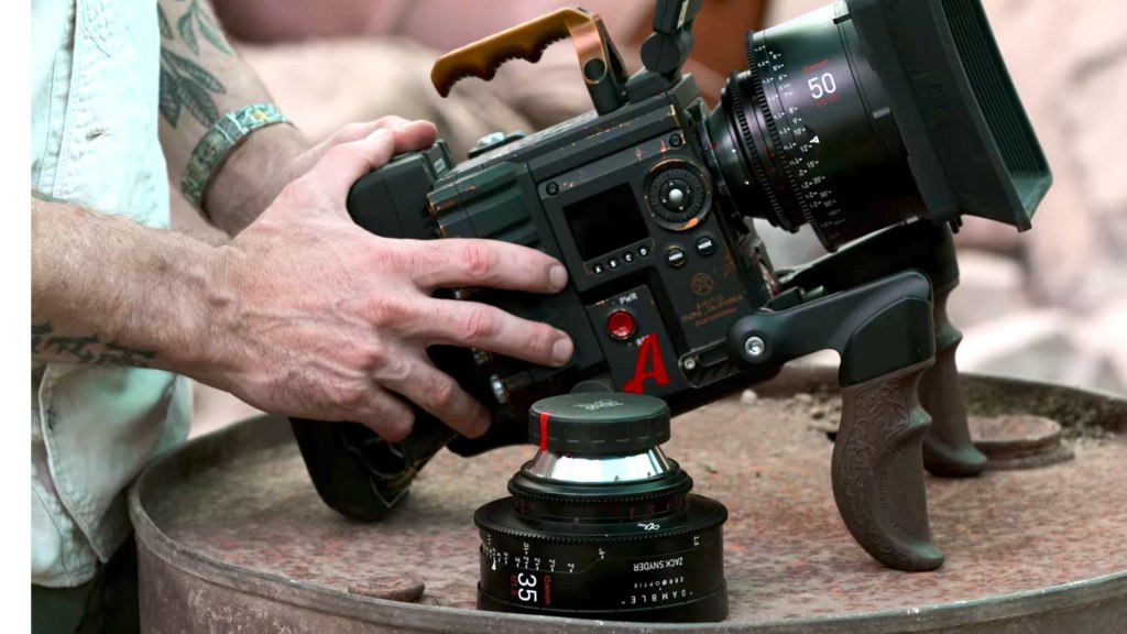 La cinématographie de 'l'armée des morts'.  Les objectifs relogés RED Monstro et Canon Dream.  Images des coulisses de Netflix