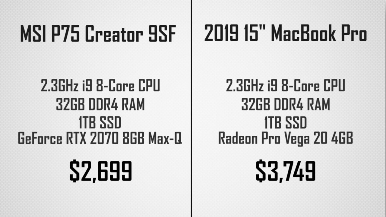 Comparaison entre l'ordinateur portable NVIDIA Studio et le Macbook Pro à part entière