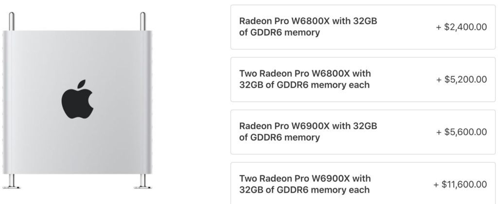 Les nouvelles options : les GPU AMD Radeon Pro