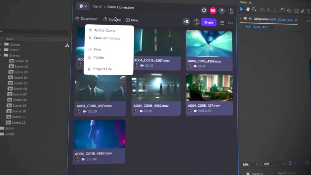 Frame.io dans Adobe After Effects