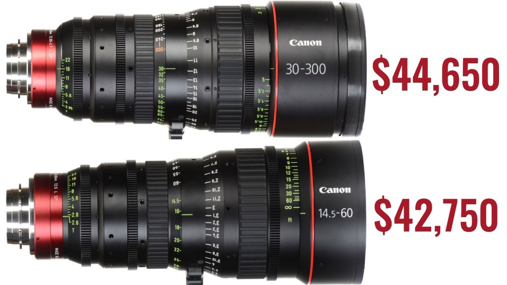 Zooms ciné haut de gamme : CN-E14,5-60 mm T2,6 LS/SP et CN-E30-300 mm T2,95-3,7 LS/SP
