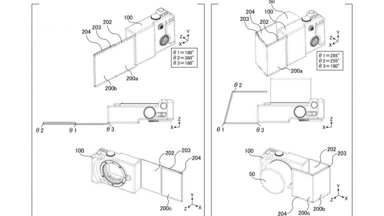 Canon - Brevet d'affichage d'un appareil photo pliable 1